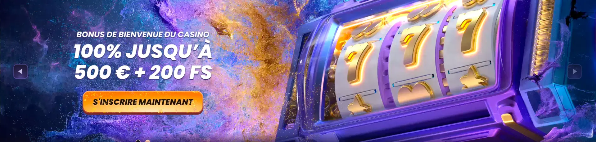 100% Jusqu'à 500 € + 200 Free Spins + 1 Bonus Crab
